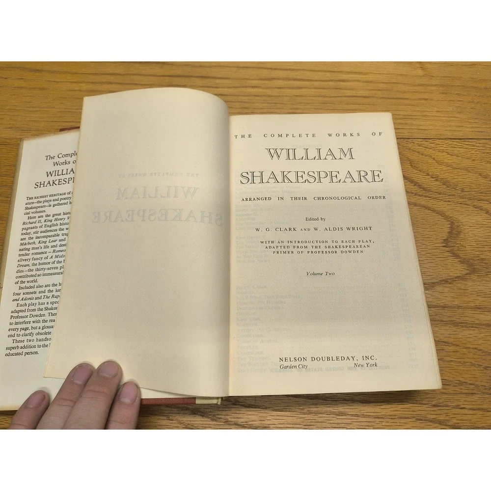 The Complete Works Of William  Shakespeare Two Volumes Hardcover Dustjackets Inc